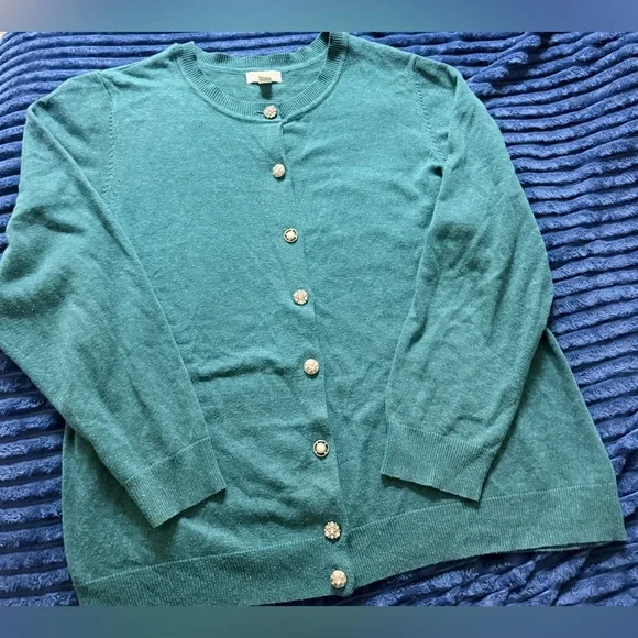 Charter Club Teal Cardigan with Cute Buttons - Picture 1 of 4